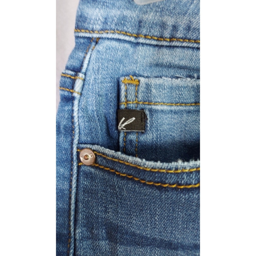 KanCan Skinny Jeans Womens 27 Medium Wash Distressed Frayed Fringe Hem Mid Rise - Picture 4 of 10